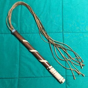 Adult Fantasy Cat Of Nine Tails Whip, roll play, Wooden handle. See all photos.